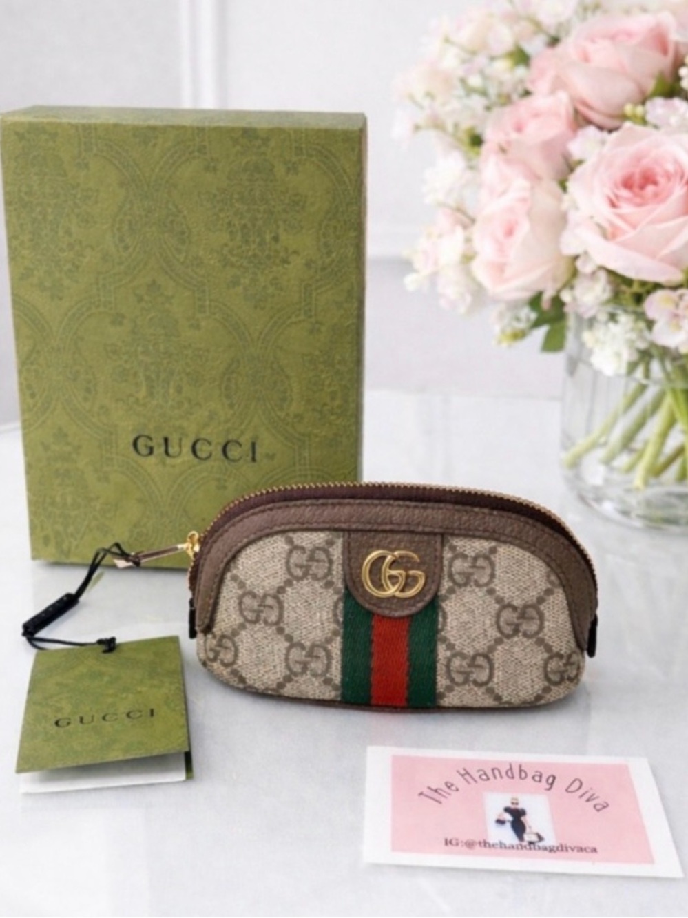 🌸 Discontinued Rare New Gucci Ophidia Dome Key Pouch🌸
